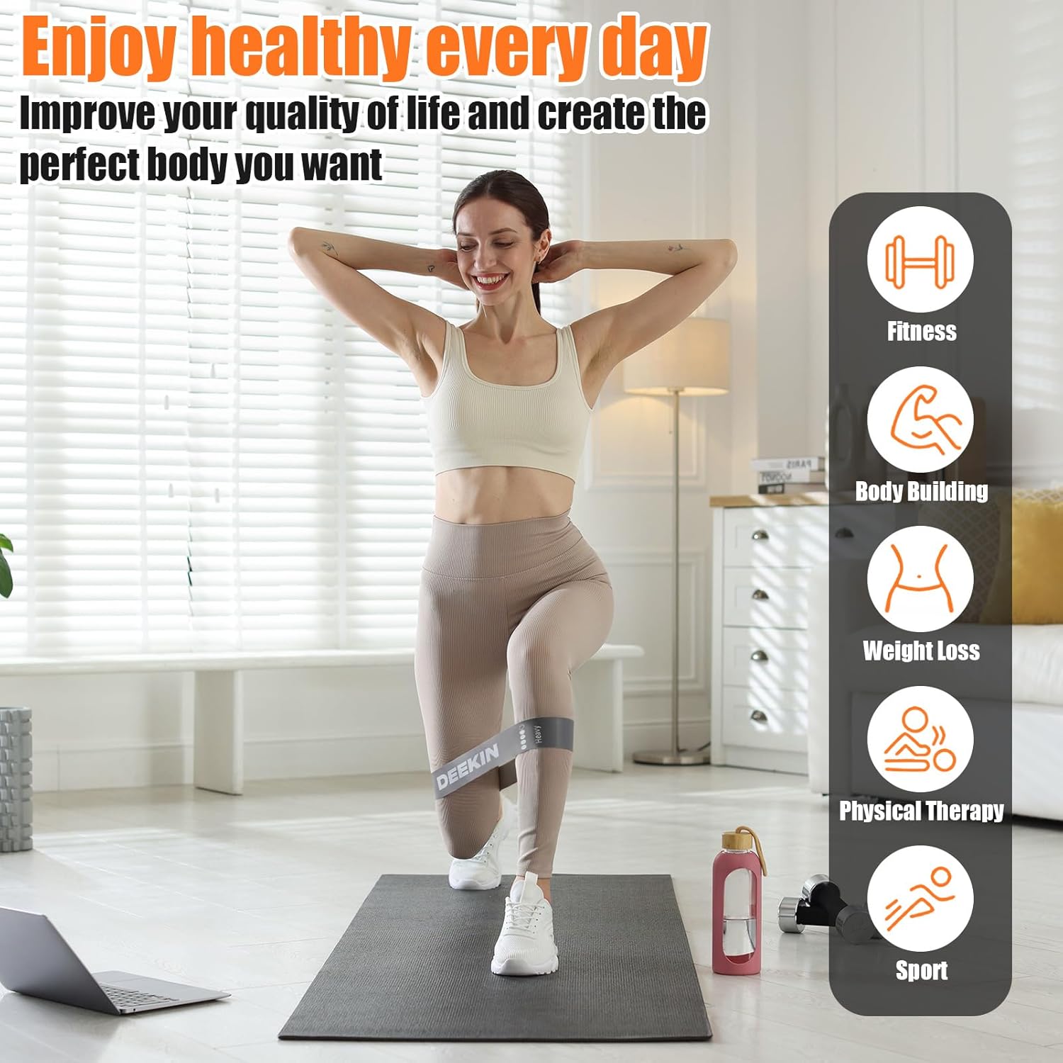 DEEKIN 20 Pcs Resistance Bands Bulk Loop Resistance Exercise Bands for Working Out Stretch Yoga Starter Set Elastic Exercise Fitness Band Equipment for Home Fitness, Gym, Yoga - Image 4
