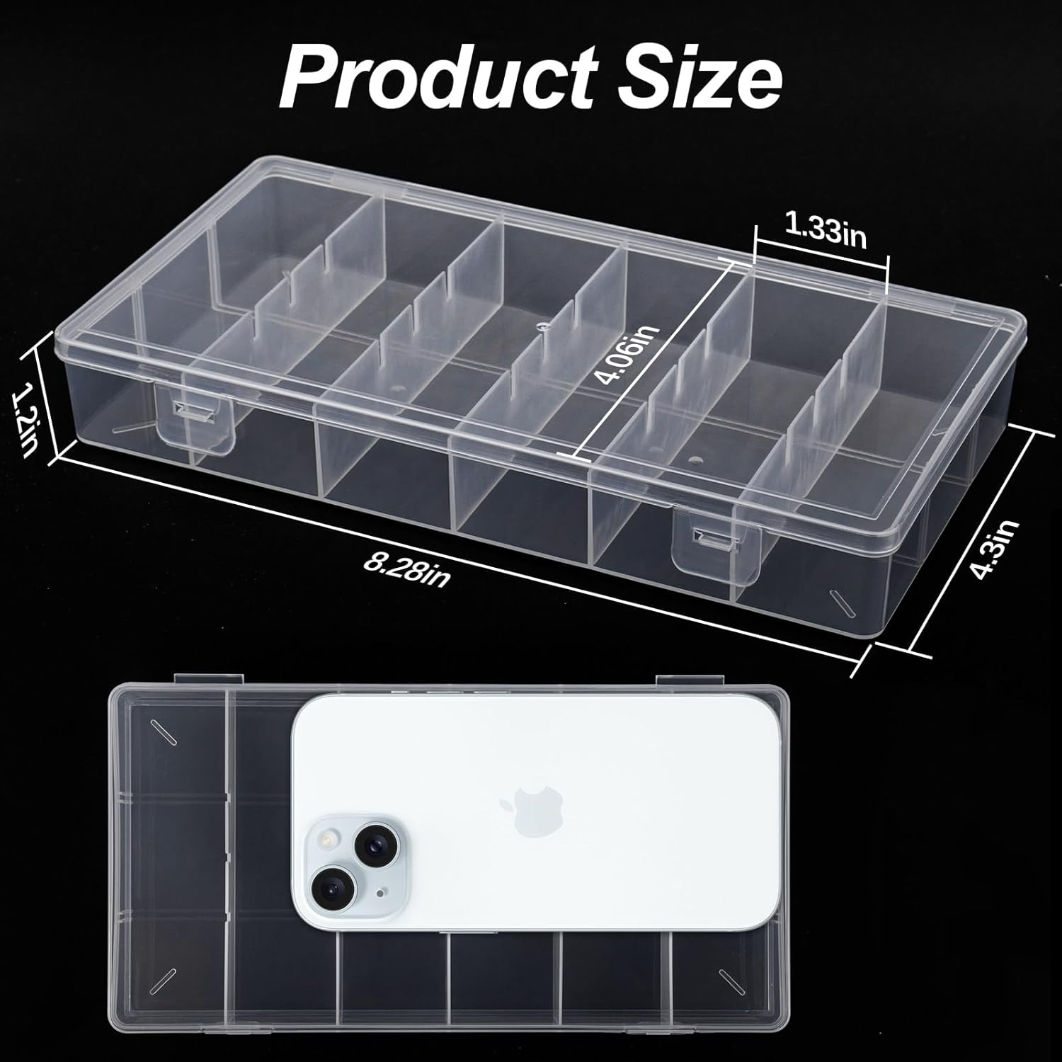clear visible plastic storage box cosmetic tools storage box makeup tools fishing tackle accessory box organizer jewelry screws hardware accessories organizer box (2Pack) - Image 2