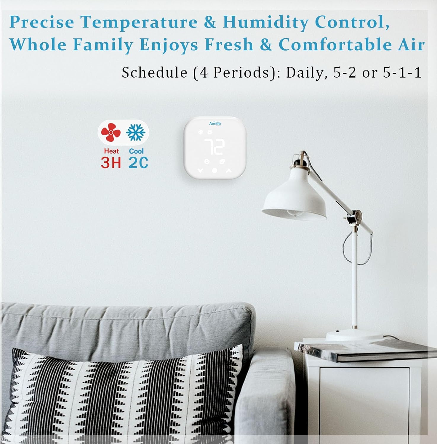 Smart Thermostat for House, Enhanced Programmable WiFi Thermostat, Saving Thermostat-Up to 4 Heat/2 Cool, Easy DIY Install - Image 7