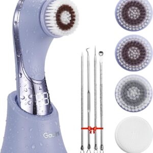 Facial Cleansing Brush Face Scrubber Exfoliator Rechargeable IPX7 Waterproof Electric Spin Cleanser Device for Exfoliating, Massaging and Deep Cleansing Removing Blackhead, Face Massaging