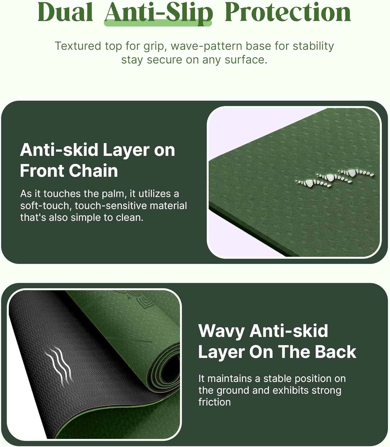 ROMIX Pro Yoga Mat Thick 6mm (1/4 inch), 72"L x 24"W Non-Slip Workout Mat with Alignment Lines, Large Yoga Mats for Women Men With Carry Bag, Exercise Mats for Home Workout Training Equipment - Image 4