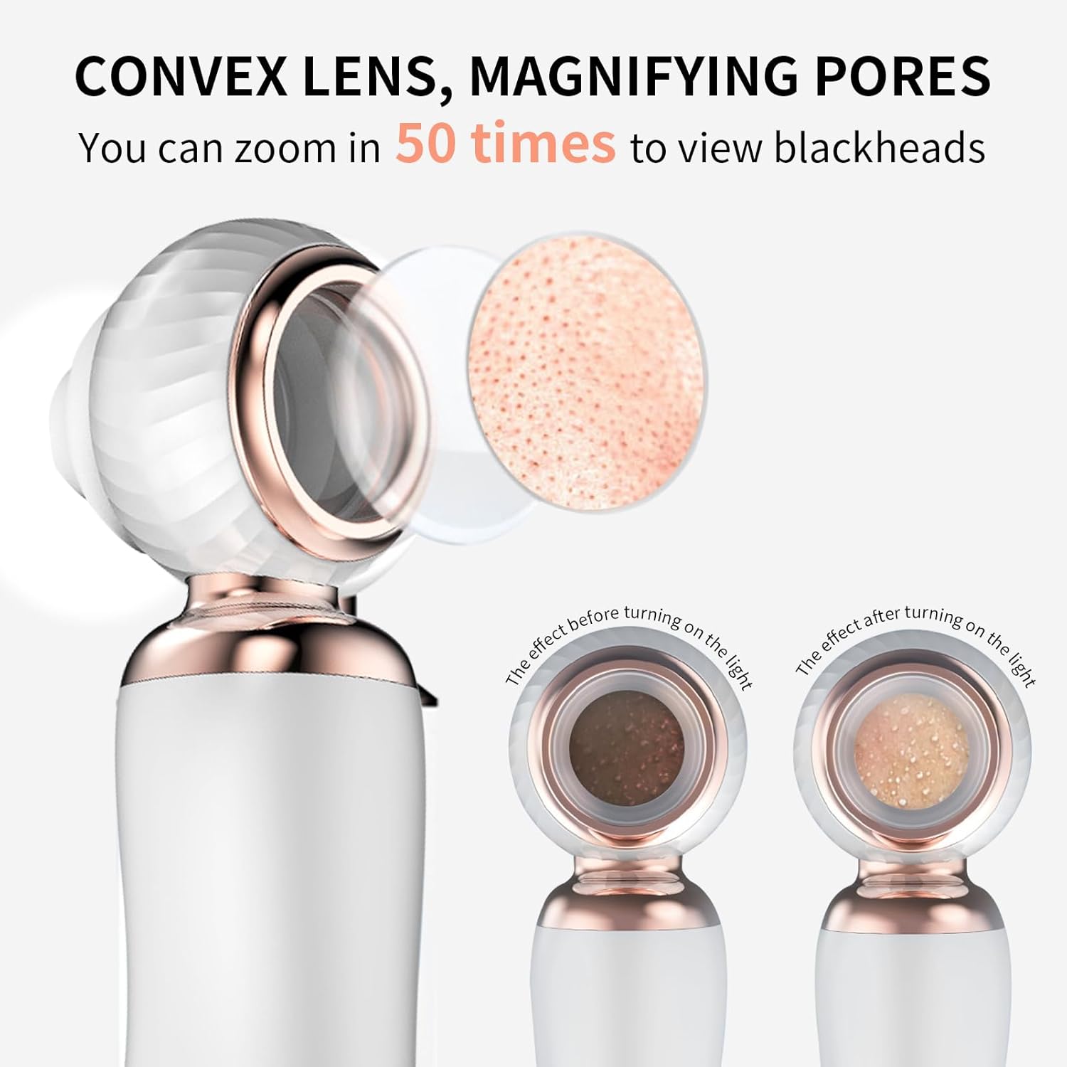2025 Blackhead Remover Pore Vacuum, Visual Rechargeable Blackhead Vacuum Facial Pore Cleaner-3 Suction Soft Silicone,3 Probes,USB Kit Electric Acne Extractor Tool for Adult - Image 3
