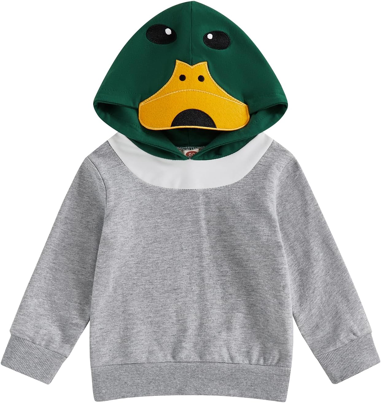 Twopumpkin Toddler Baby Boy Mallard Duck Hooded Sweatshirt Long Sleeve Hoddies Cute Sweater Outfit Fall Winter Clothes