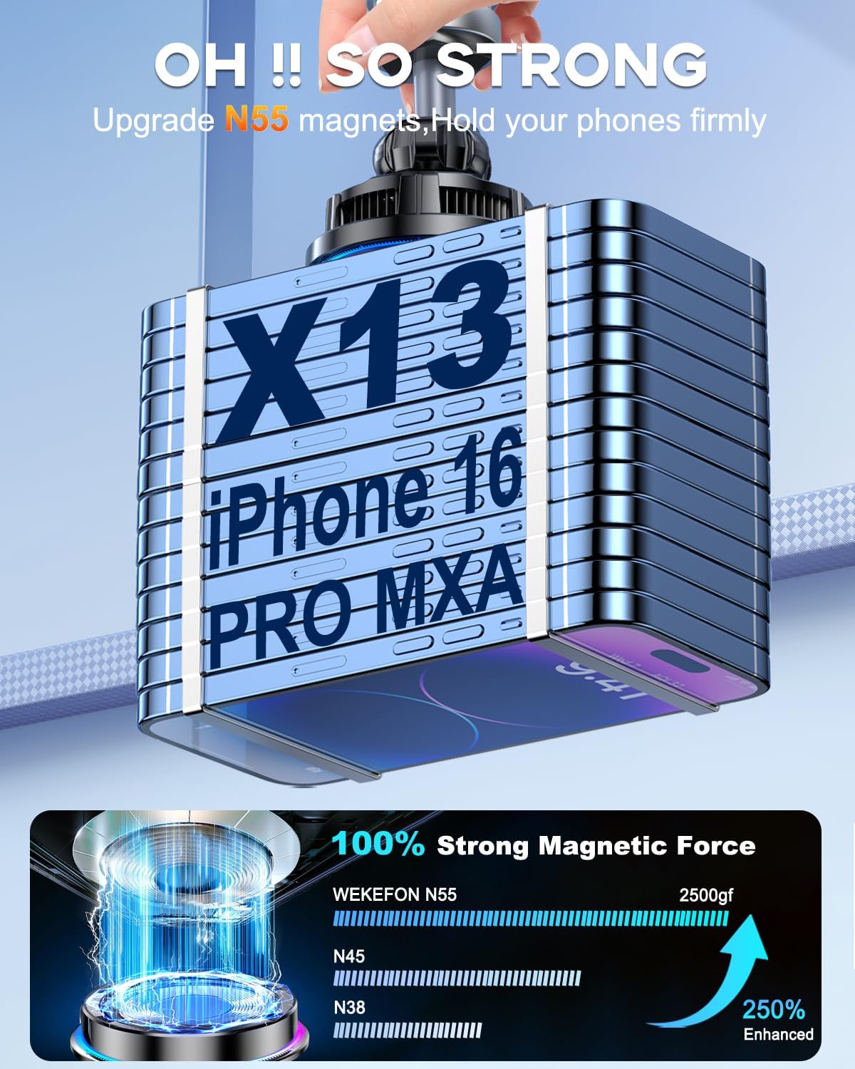 for MagSafe Car Mount Charger, TEC & Fan Dual Cooling Magnetic Wireless Car Charger, Strong Magnet 15W Fast Charging Air Vent Car Phone Holder Bracket for Your Car for iPhone 17 16 15 14 13 & Android - Image 7