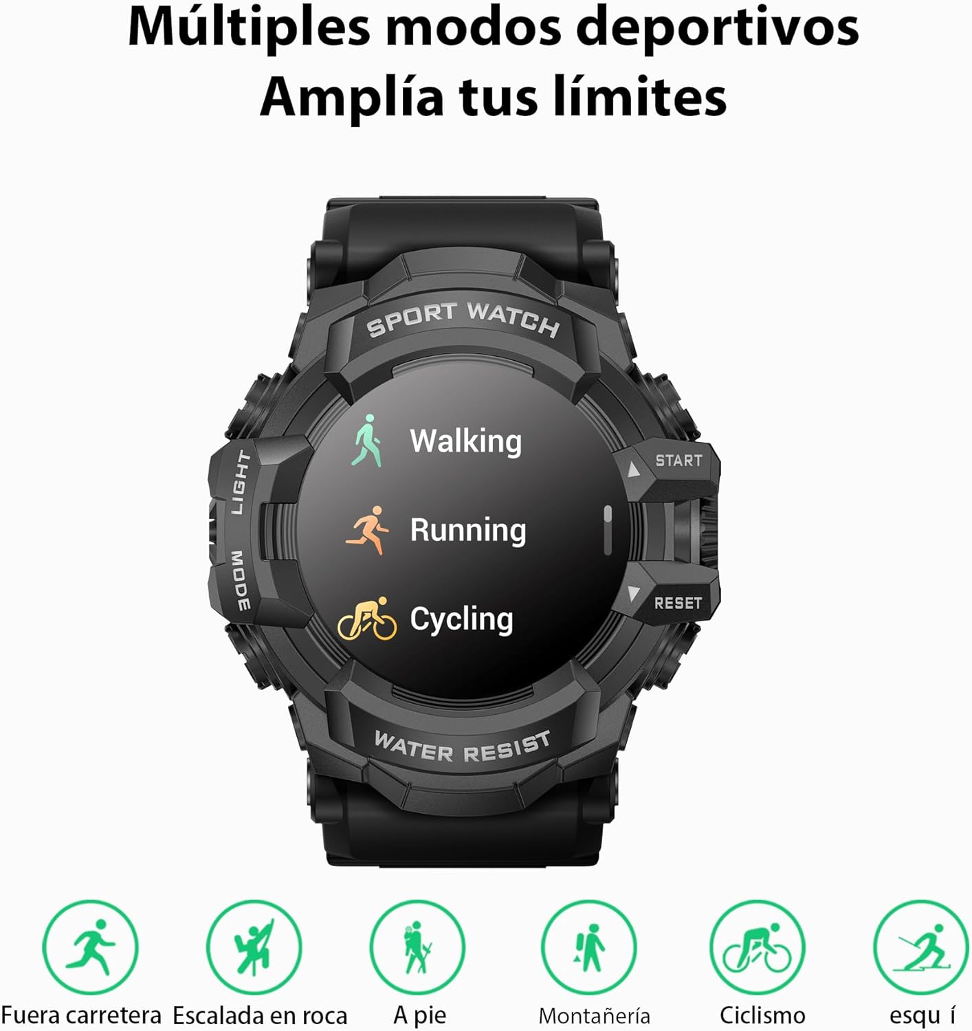 MIDDOW Military Smart Watch with Flashlight (Answer/Make Call) Compass, Pedometer/Heart Rate/Sleep/100+ Sports Modes, Fitness Tracker IP68 Waterproof, Long Battery Life Android & iOS (Black) - Image 5