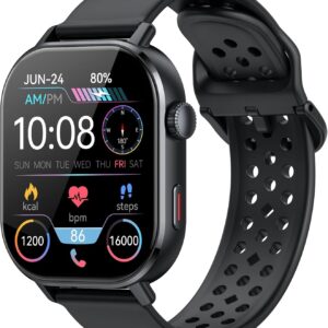 Smart Watch for Men GPS, 2.06″HD AMOLED Military Multisport Fitness Tracker with Bluetooth Call/Compass/Barometer/Altitude 5ATM Water-Resistance Heart Rate/Sleep Monitor, Outdoor for Android iOS