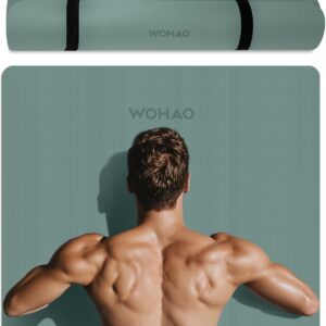Extra Wide & Thick 8mm Yoga Mat, 72″x31.5″ Large Non Slip Exercise Mat, Premium POE Material for Superior Cushioning & Stability, with Strap for Home Gym, Pilates