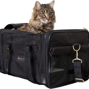 Sherpa Delta Airlines Travel Pet Carrier, Airline Approved & Guaranteed On Board – Black, Medium