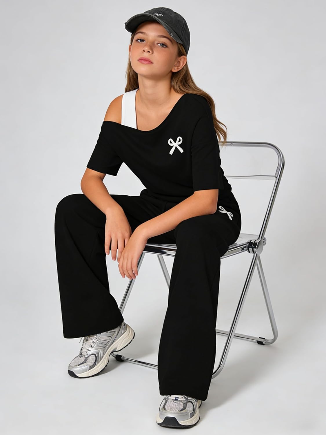 Teen Girls Clothes Off the Shoulder Top and Wide Leg Pants Matching Outfit Set with Pockets Size 7-16 - Image 5