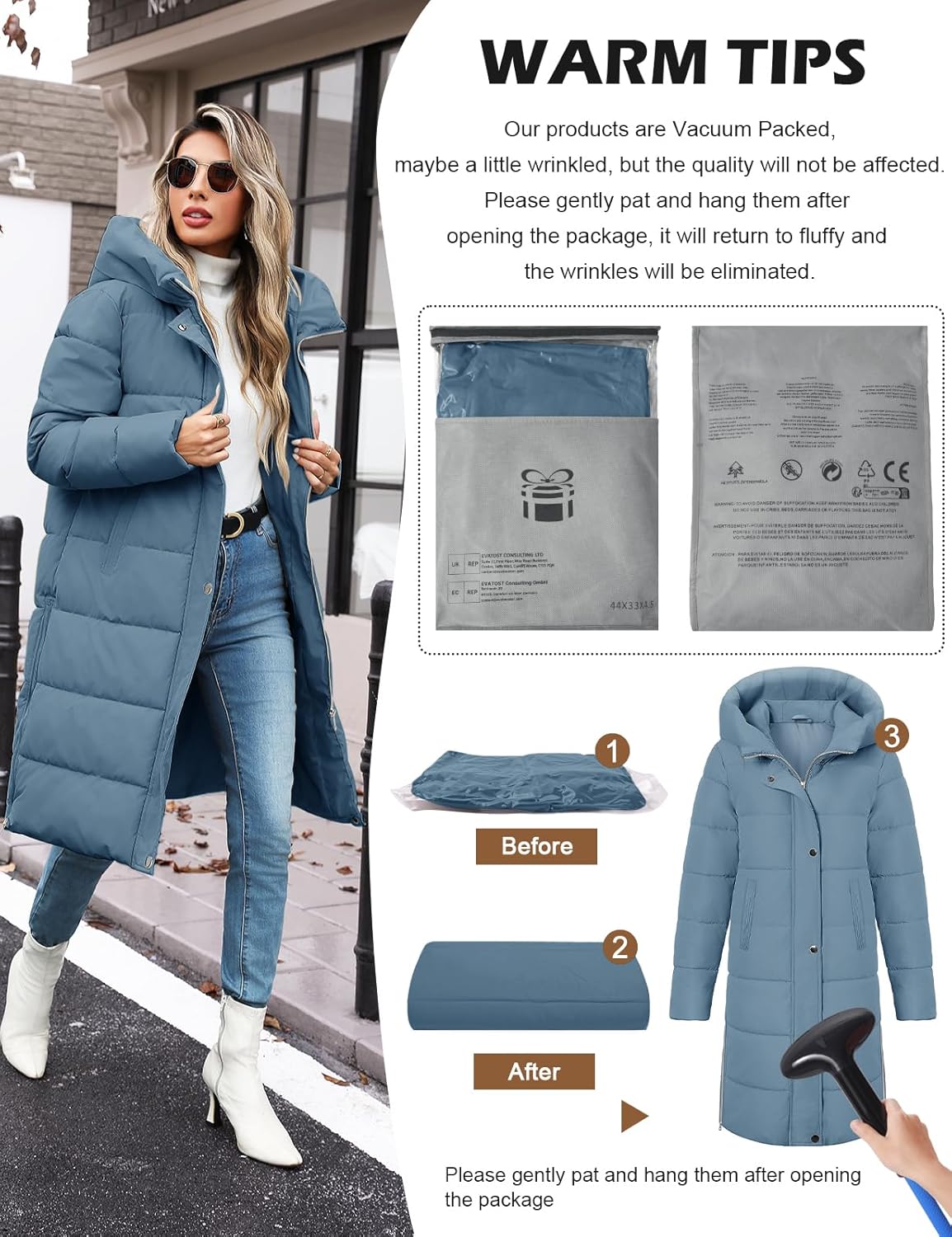 Womens Winter Long Puffer Coat Thicken Ladies Quilted Jacket Puffy Padded Zip Hood Parka Side Zipper Trendy 2026 - Image 7