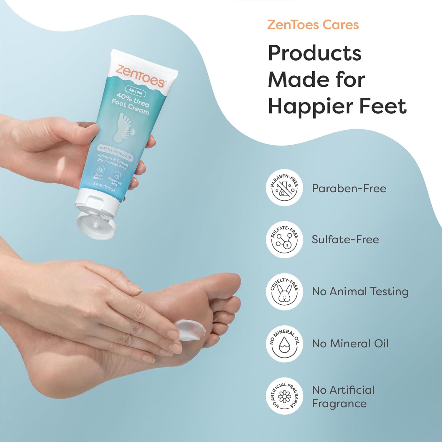 ZenToes Urea Cream 40 Percent for Feet | Foot Lotion for Dry Cracked Heels and Feet | Intense Dry Feet Softening and Hydration for Skin | Heel Balm and Moisturizing Care | 5oz - Image 9