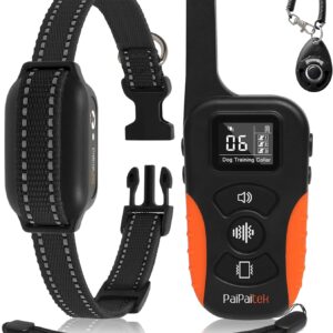 No Shock Dog Training Collar with Remote 3300ft Range, Strong Vibrating Dog Collar Beep and Vibrate Only, Waterproof & Rechargeable Vibration Collar for Small Medium Large Dogs – No Prongs