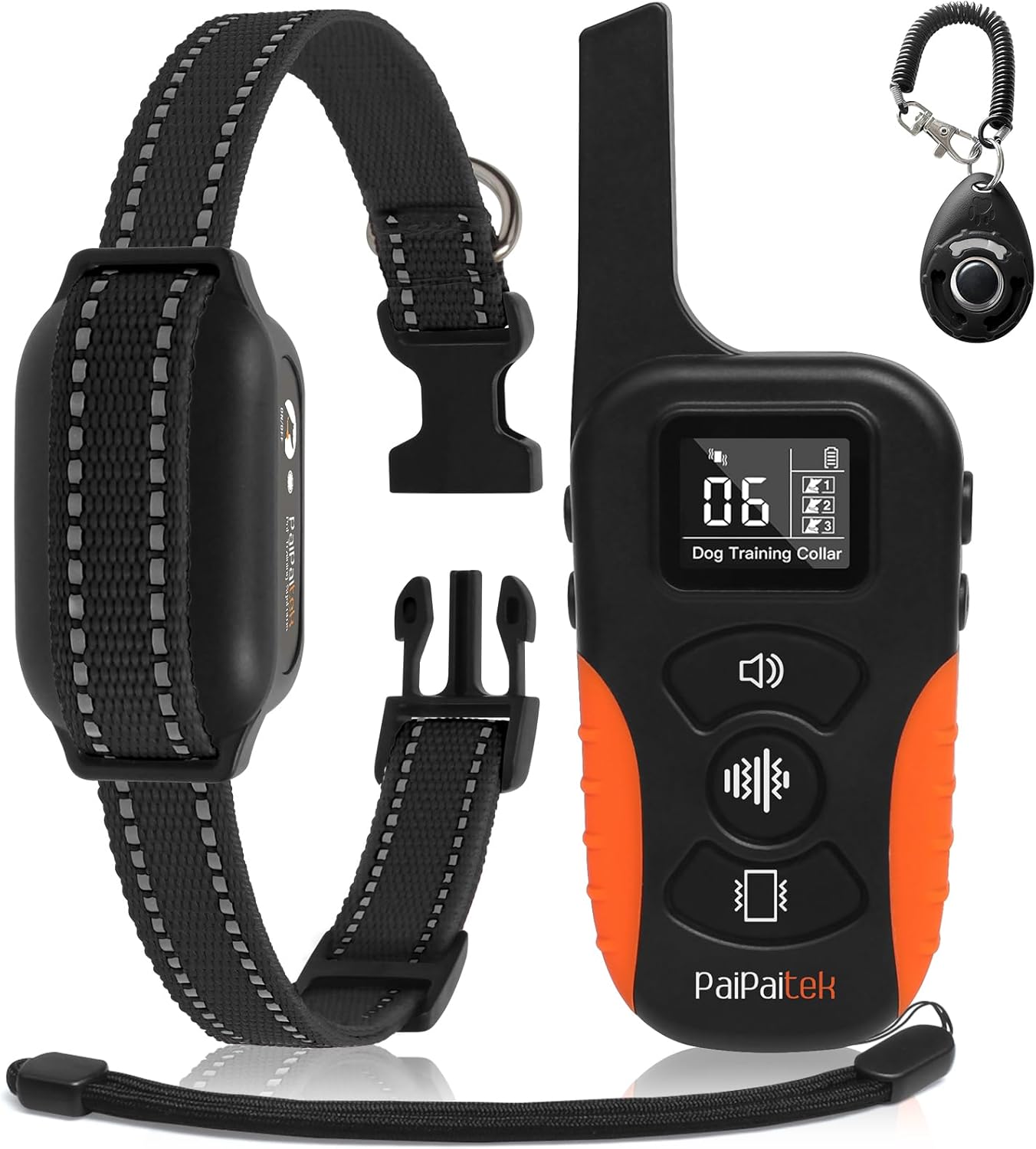 No Shock Dog Training Collar with Remote 3300ft Range, Strong Vibrating Dog Collar Beep and Vibrate Only, Waterproof & Rechargeable Vibration Collar for Small Medium Large Dogs - No Prongs