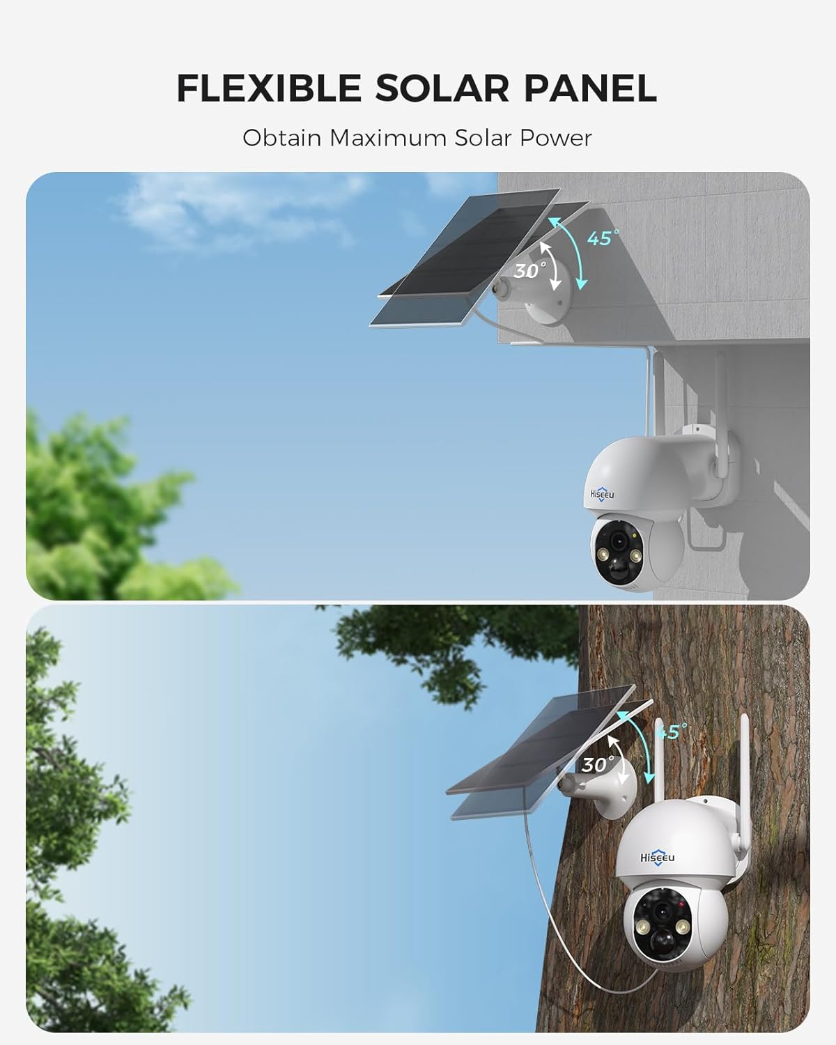 Hiseeu Solar Camera Wireless Outdoor, Home Security Camera System, 2.4G & 5G WiFi, Solar-Powered 4MP 6 Cam-Kit, Color Night Vision, 360° View, Pan & Tilt, 1TB HDD, No Subscription - Image 7