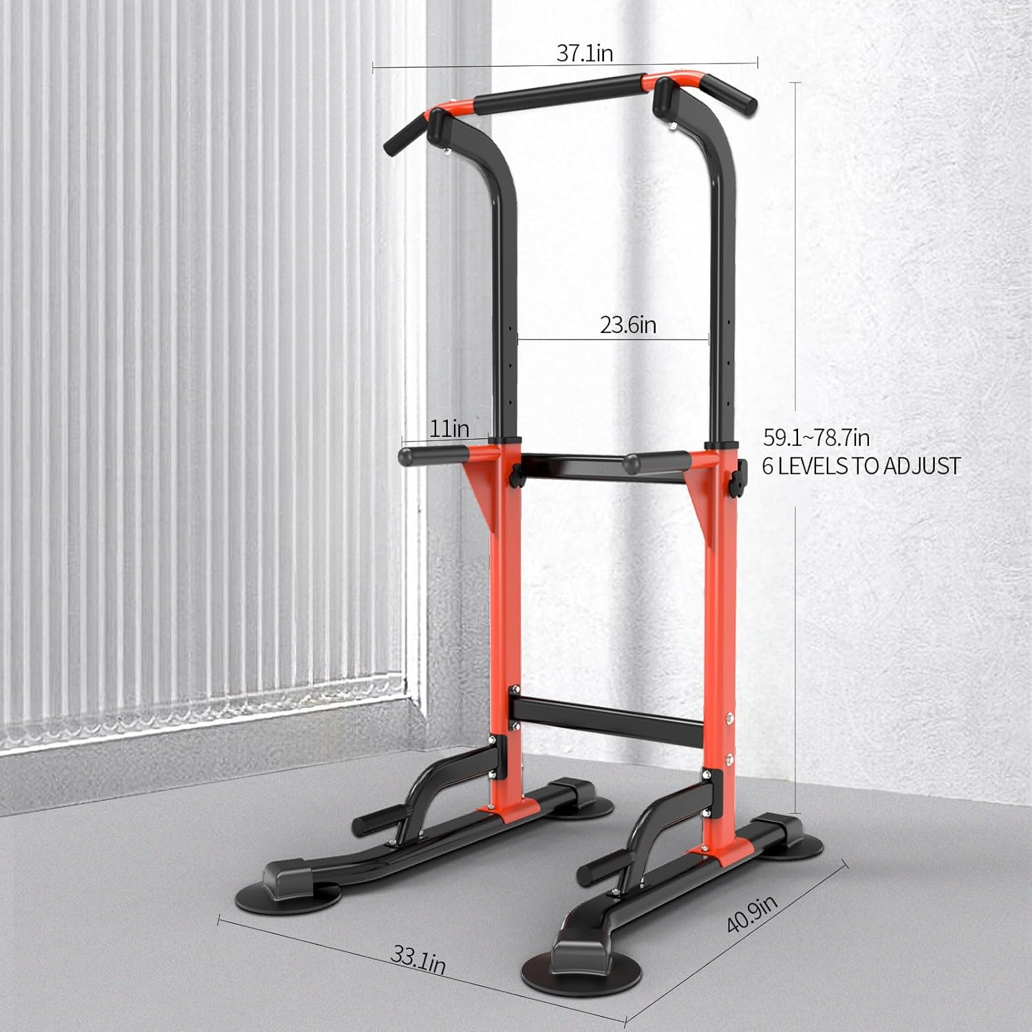 Z ZHICHI Pull Up Dip Station For Home Gym Strength Training Fitness Workout Station Chin-Ups Push-Ups Pull-Ups Dip-Ups 330LBS T055CDC - Image 4