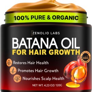 Organic Batana Oil for Hair Growth – 100% Pure & Unrefined – Raw Natural Dr. Sebi Botana Oil – Strengthens, Thickens & Hydrates – Repairs Split Ends – Prevents Hair Loss – Perfect for Men & Women