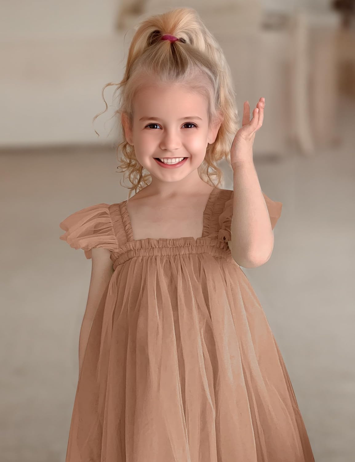 Baby Girl First Birthday Outfit Cake Smash 1st Birthday Dress with Flower Headband - Image 2