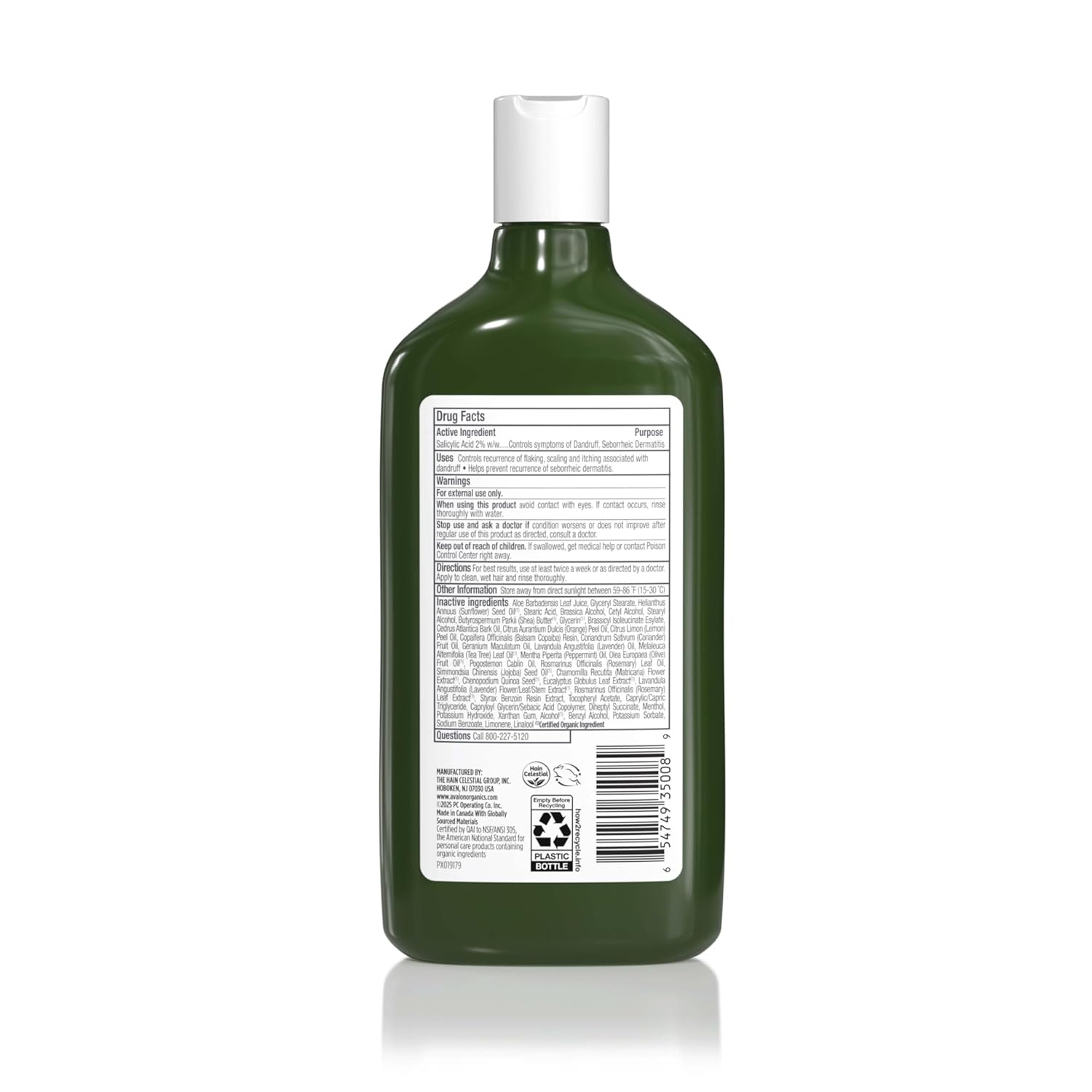 Avalon Organics All Natural Dandruff Therapy Shampoo, 11 Fl Oz - Image 2