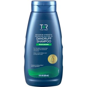 True+Real Moisturizing Dandruff Shampoo with Aloe and Selenium Sulfide 1%, 11fl oz