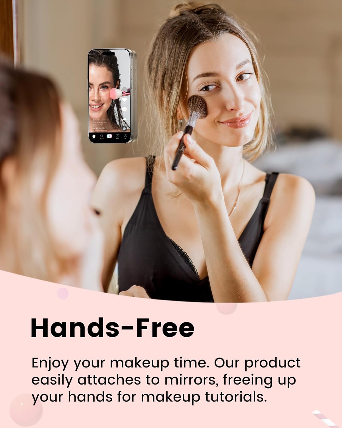 amBand Airplane Travel Essentials Phone Holder, Anti-Slip Magnetic Suction Cup Phone Mount for iPhone Fits Magsafe Attachment, Influencer/Sharer/Content Creator Must Haves for Selfie/Video, Peony Pink - Image 5