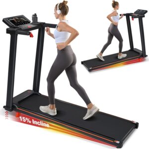 Merax Treadmill with Incline: 3.0HP Quiet Foldable Treadmills for Home, Portable Treadmills Walking Pad with Handle Bar, Walking Pad Treadmill for Running and Jogging with 300 LBS Capacity
