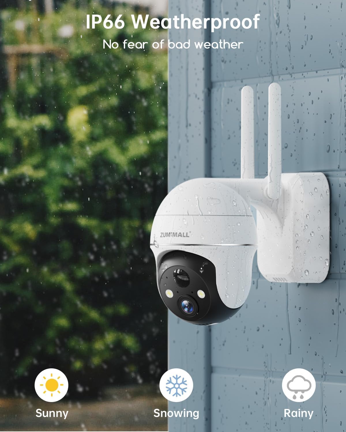 ZUMIMALL 2K Security Cameras Wireless Outdoor, Battery Powered Cameras for Home Security with 360° View, Color Night Vision, 2-Way Talk, AI Motion Alert, Siren, CloudEdge App Supported - Image 9