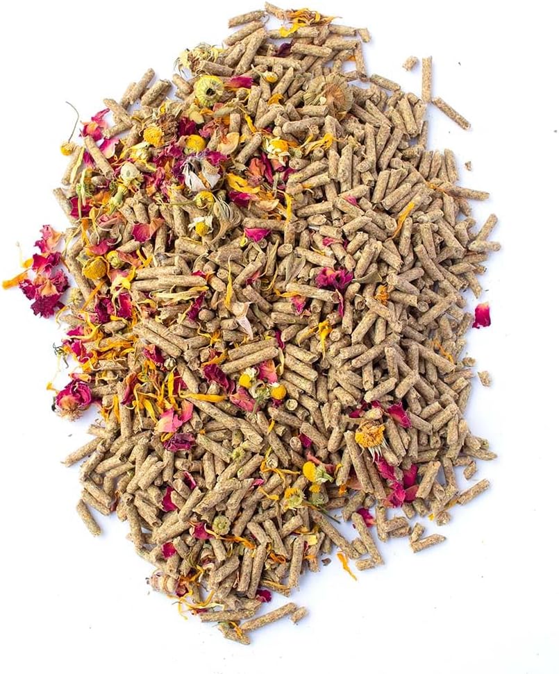 Pampered Chicken Mama Premium Herbal Rabbit Feed (12 pounds): Calendula Flowers, Chamomile, Rose Petals, & Timothy Hay Rabbit Food (12 pounds) - Image 2