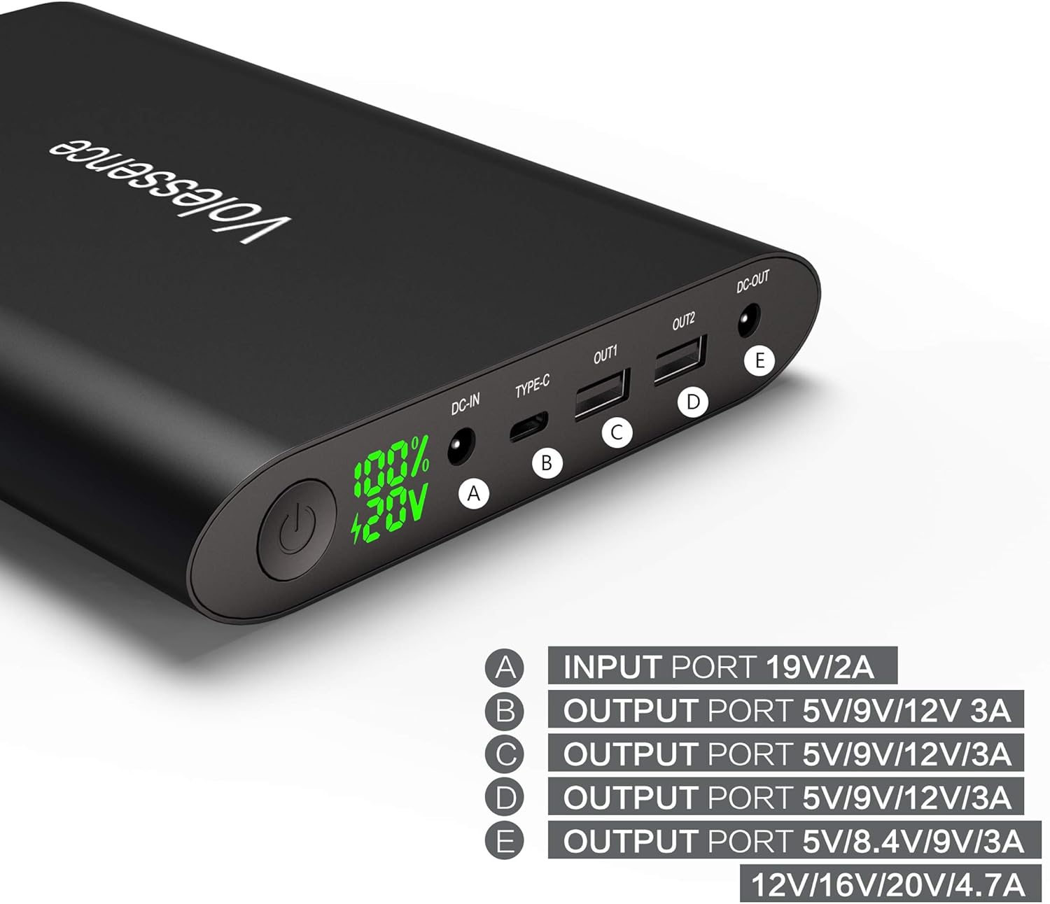 50000mAh Power Bank for Laptop, High Capacity Portable Charger with Fast Charging DC Output 5/8.4/9/12/16/20V External Battery Charger for Dell,HP,MacBook Pro,Samsung, iPhone, and More - Image 2