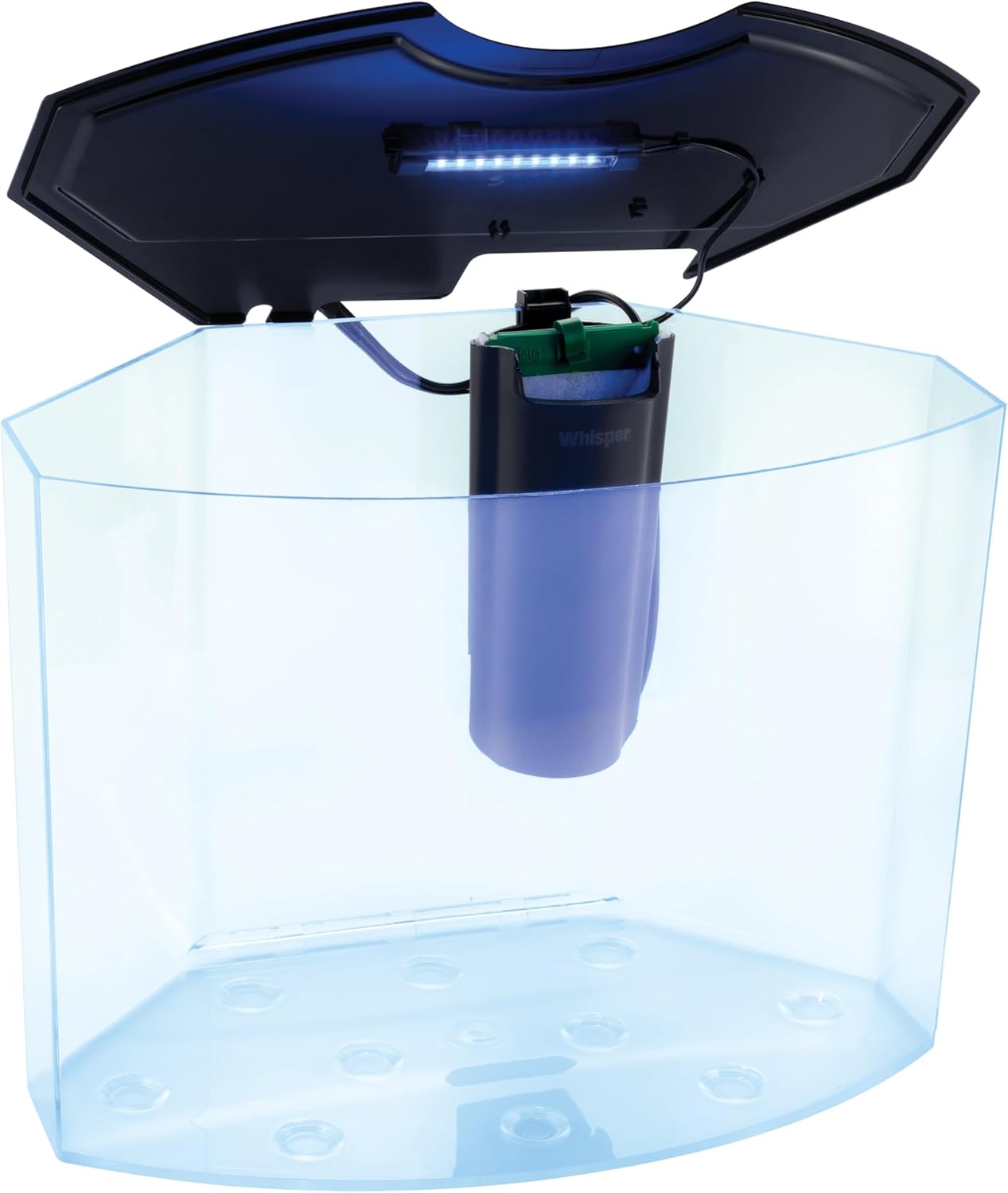 GloFish Crescent Aquarium Kit 5 Gallons, Includes Hidden Blue LED Light And Internal Filter - Image 2