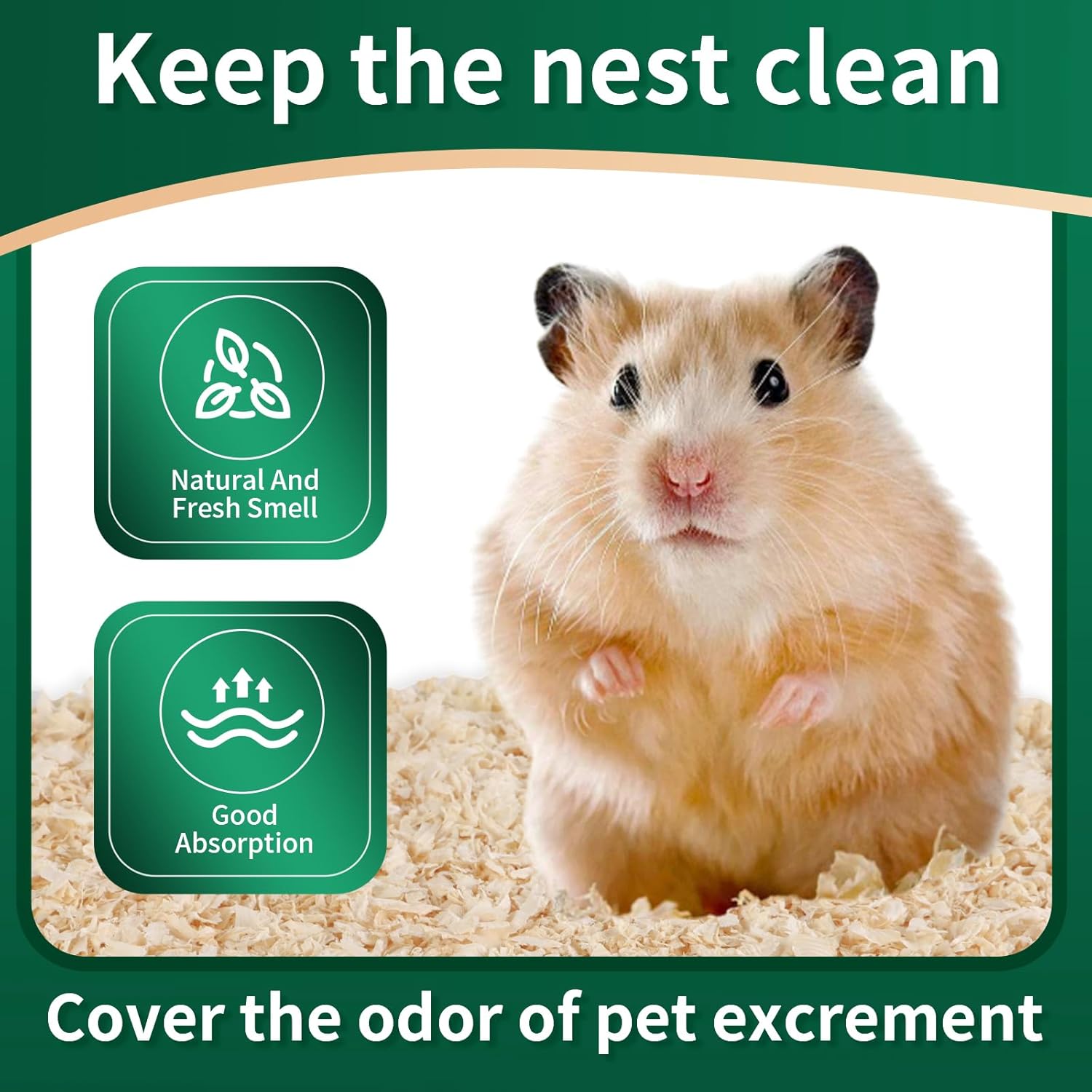 18oz Small Pet Bedding, Low Dust, Odor Control, Ultra Absorbent, for Hamsters, Guinea Pigs, Parrots, Rabbits, Gerbils, Mice & Small Animals - Image 2