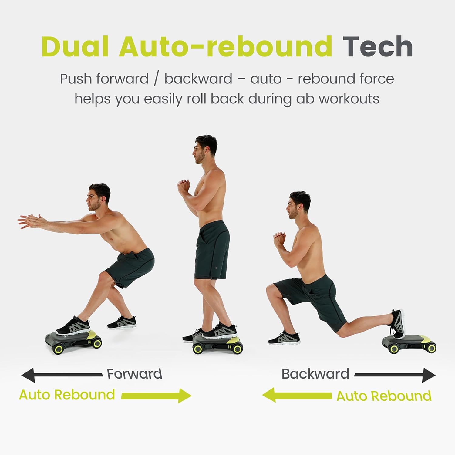 WONDER CORE Slide Fit, Ab Roller Board with 4 Wheels, Automatic Rebound Abdominal Wheel for Core Workout, Ab Exercise Equipment, Abdominal Exerciser, Heroboard Fitness Rolling Board with Knee Pad - Image 2
