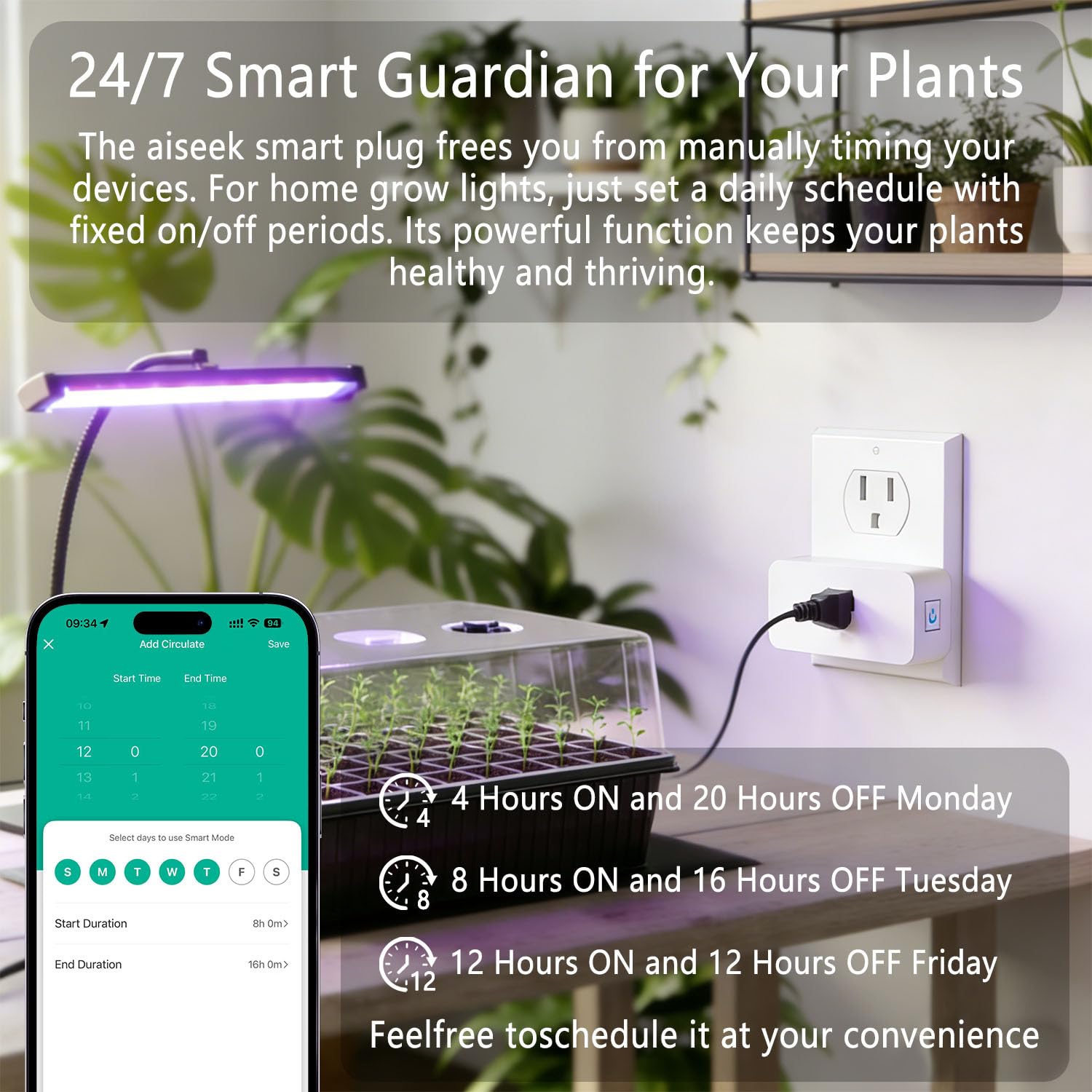 Smart Plug with Energy Monitoring, 15A 1800W 2.4Ghz Wi-Fi Outlet 4-Pack, Pro Series Tuya Smart Plug, Compatible with Alexa & Google Assistant, Programmable Timer, ETL & FCC Certified - Image 6
