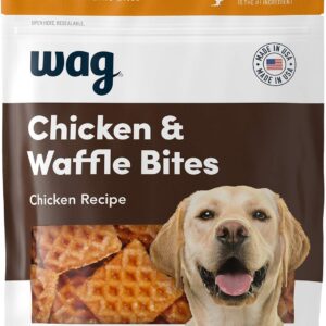 Amazon Brand – Wag Dog Treats, Chicken and Waffle Bites, 12 oz Resealable Pack of 1