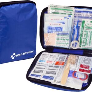 First Aid Only 298 Piece All-Purpose Emergency First Aid Kit for Home, Office, Car, Apartment, Dorm, and Camping, Travel-Friendly Compact Pouch Fits in Backpacks, Suitcases, Cabinets, and Drawers