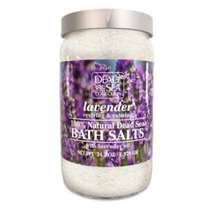 Dead Sea Collection Bath Salts with Lavender – Pure Dead Sea Salt and Lavender Oil – Nourishing Soothing and Relaxing Skin and Muscle – 34.2 Oz