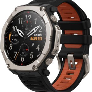 Amazfit T-Rex Ultra 2 Dual-Band GPS Outdoor Smartwatch, 51mm Ti Body, 1.5″ Sapphire AMOLED Display, Flashlight, 30 Days of Battery, Offline Maps, 10 ATM, 180+ Sports Mode for Android & iPhone, Black