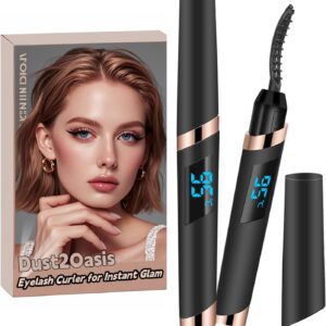 Heated Eyelash Curler- Eye lash Curlers Heat- 4 Temperature Mode- Rechargeable Lash Curler for Makeup Natural Curling Eye Lashes and 24 Hours Long Lasting – Black 2026 Updated New Model U3