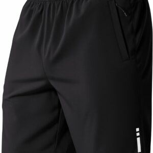 COOFANDY Mens Athletic Running Shorts 9″ Lightweight Quick Dry Drawstring Mesh Gym Shorts with Zipper Pockets