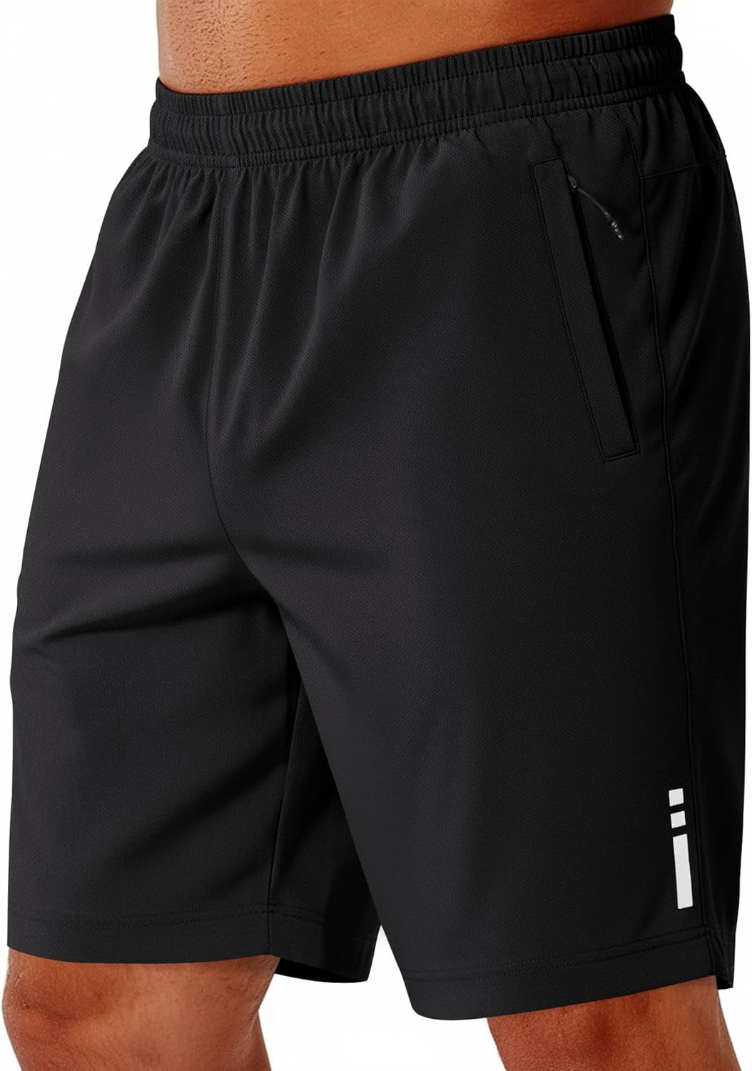 COOFANDY Mens Athletic Running Shorts 9" Lightweight Quick Dry Drawstring Mesh Gym Shorts with Zipper Pockets