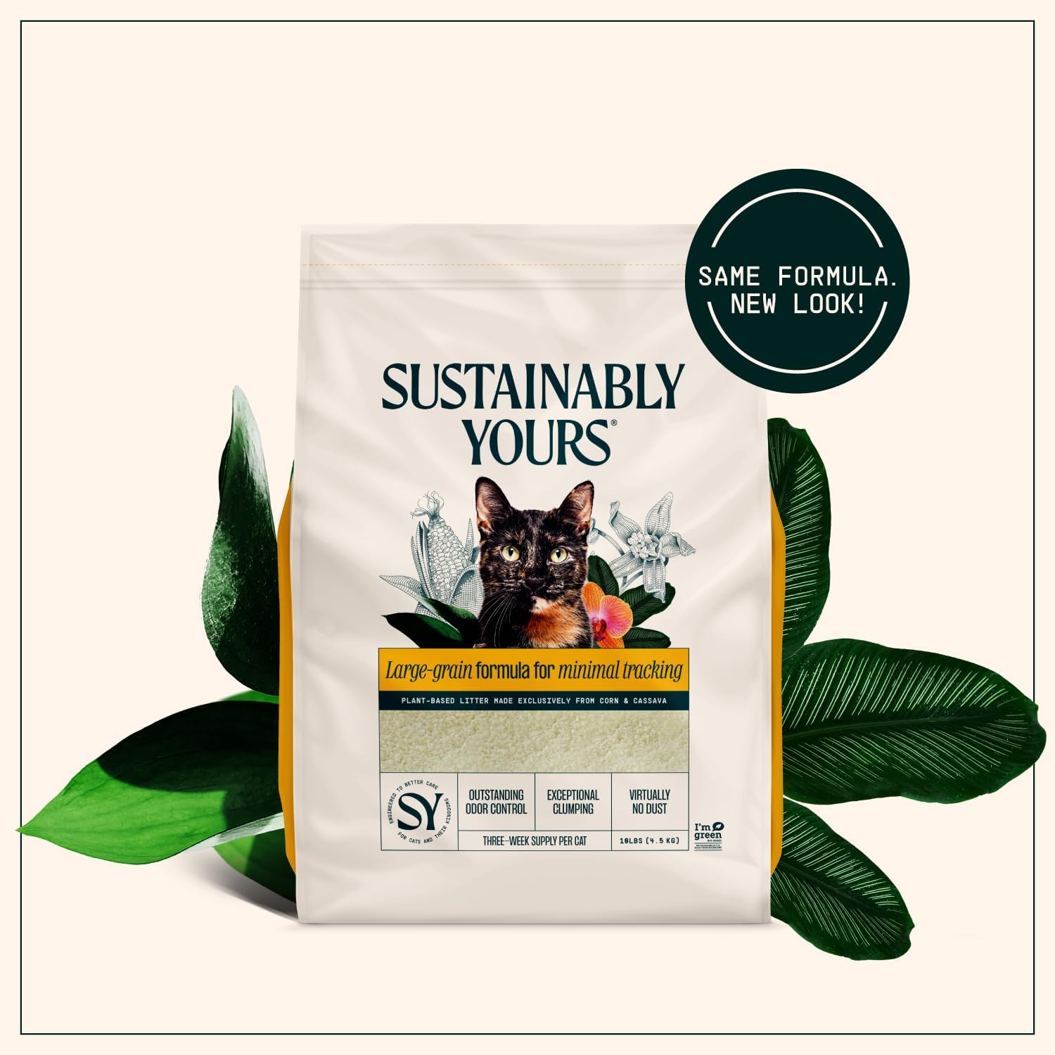 Sustainably Yours Natural Cat Litter, Large-Grain Formula, Low Tracking, Exceptional Clumping & Odor Control, Virtually No Dust, Corn & Cassava Plant-Based, Unscented, 10 lbs - Image 7