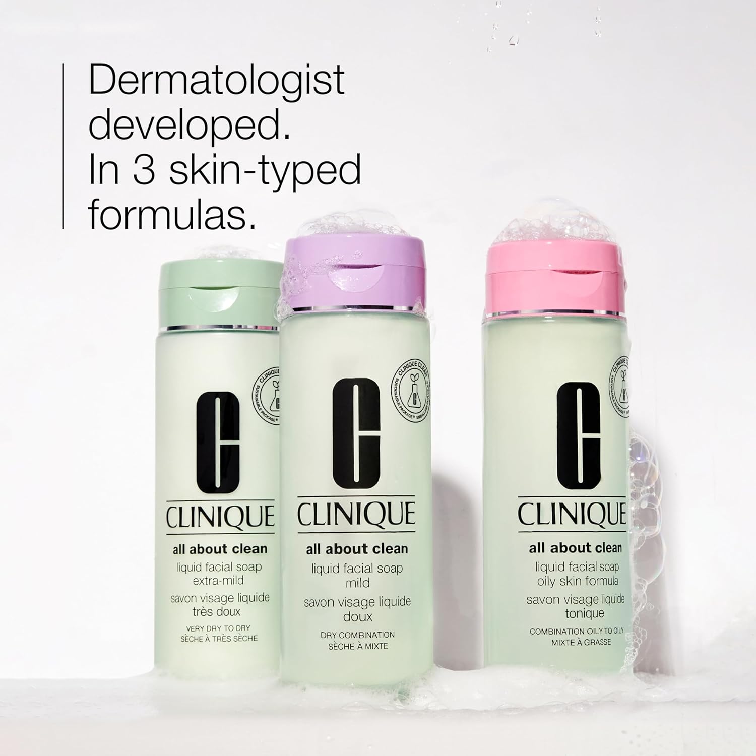 Clinique 3-Step All About Clean Liquid Facial Cleanser Soap For Oily Skin | Types 3 + 4 - Image 3