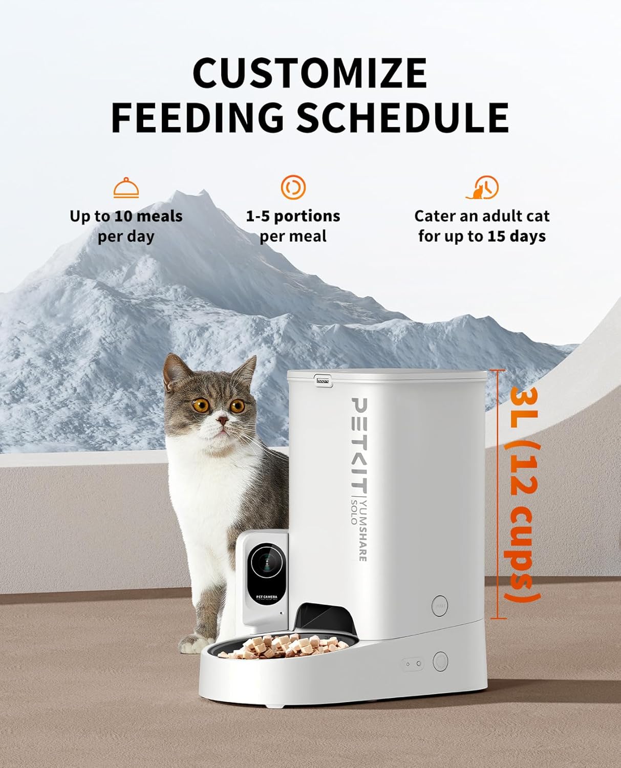PETKIT Automatic Cat Feeder with Camera, 1080P HD Video with Night Vision, 2.4G WiFi Pet Feeder for Cat & Small Dog, 2-Way Audio & Meal Call Pet Food Dispenser with Desiccant Bag, Motion Capturing - Image 6
