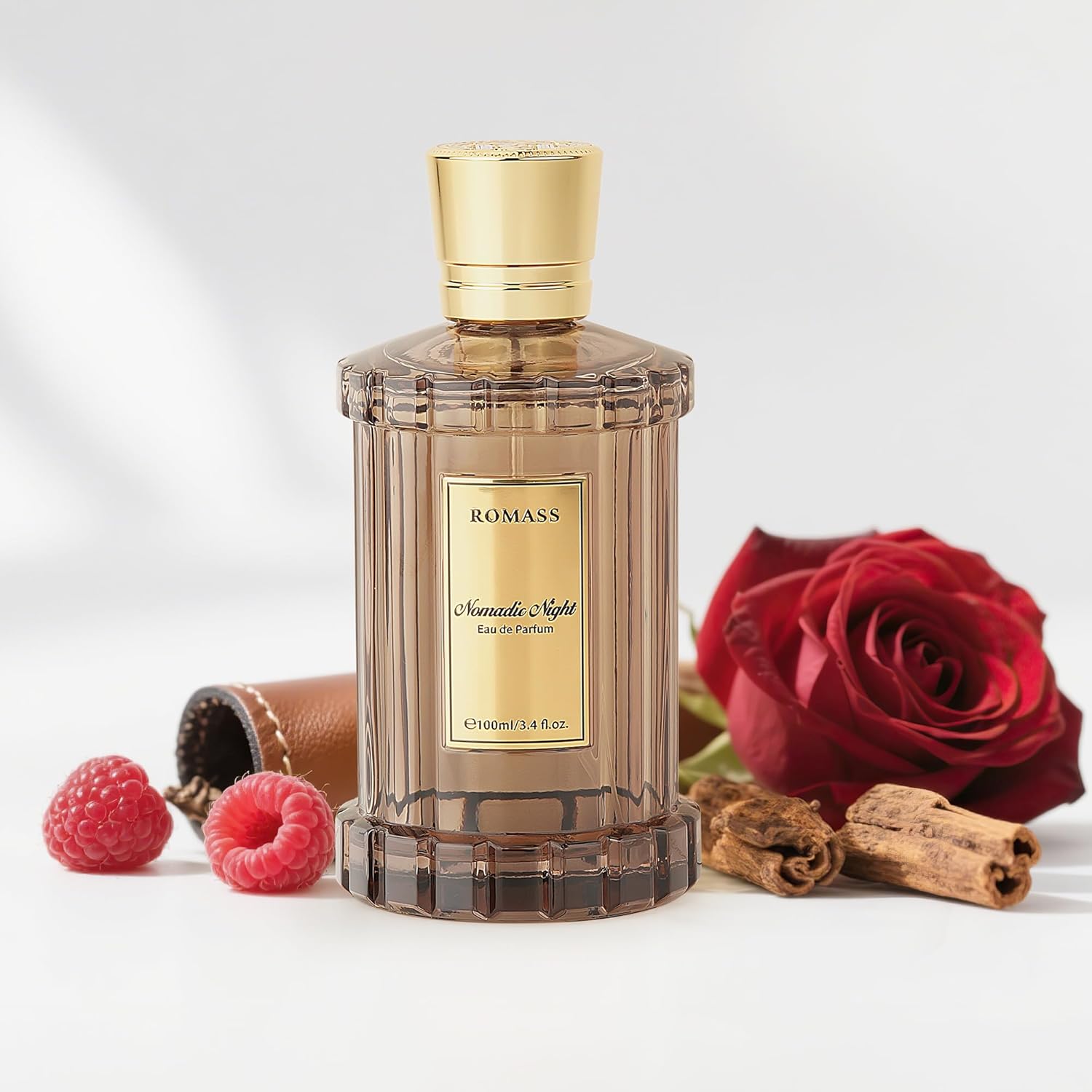 ROMASS Nomadic Night Eau de Parfum Spray - 3.4oz/100ml, Unisex Fragrance with Smoked Oud, Desert Sage, Rose & Raspberry Notes, Warm Woody Scent