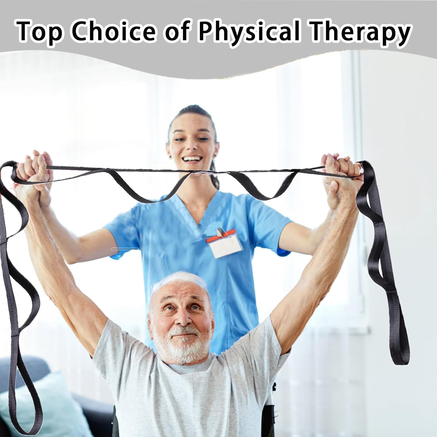 Oak-Sports Stretching Strap Yoga Strap for Physical Therapy with 10 Loops, Yoga Straps for Stretching, Upgraded Non-Elastic Stretch Band for Pilates, Dance and Gymnastics with Workout Guide - Image 5