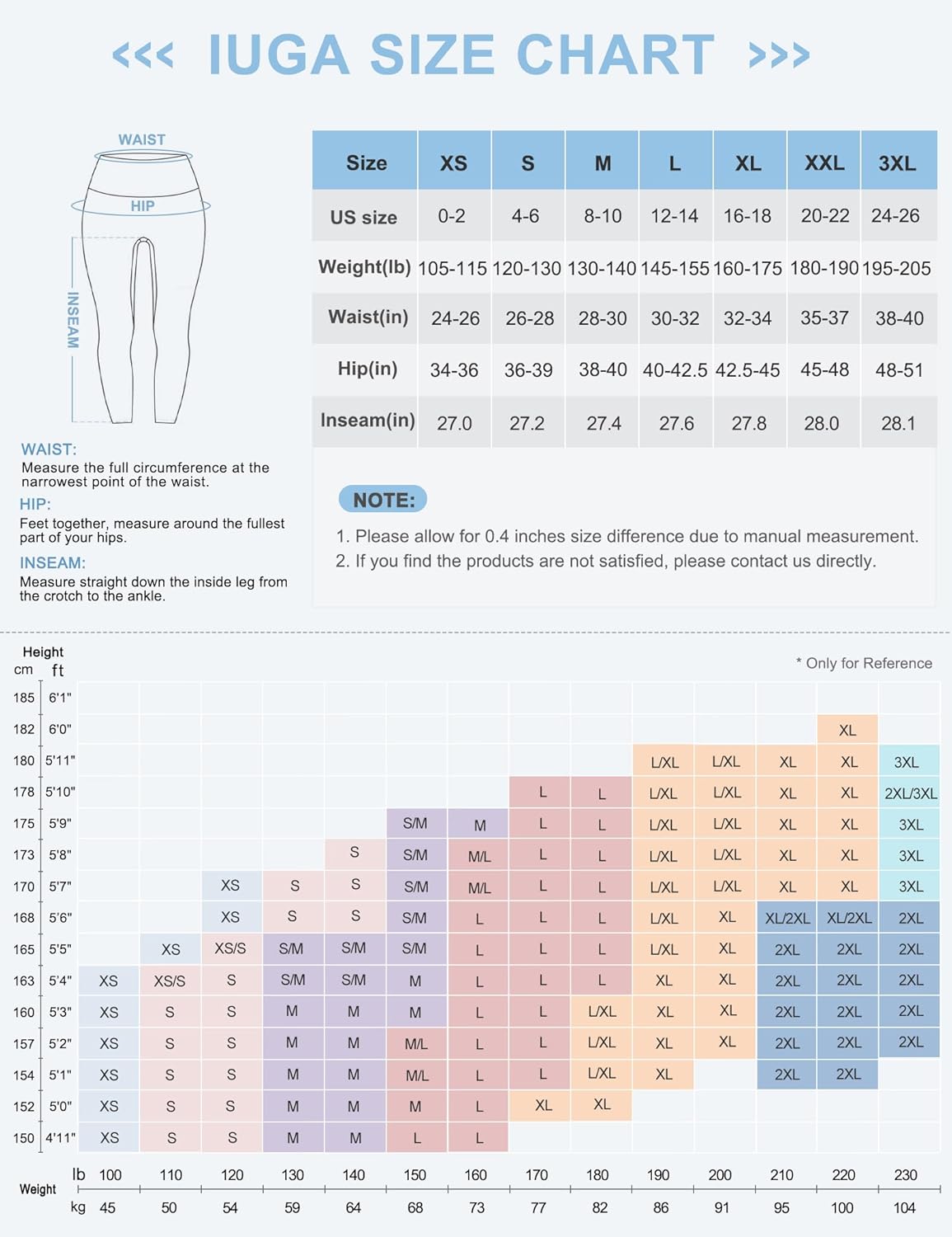 IUGA High Waist Yoga Pants with Pockets, Leggings for Women Tummy Control, Workout Leggings for Women 4 Way Stretch - Image 6