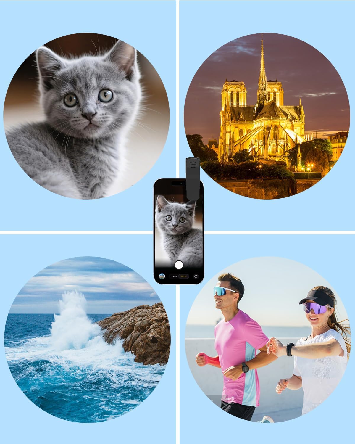 AMIR Phone Camera Lens, 0.45X Super Wide Angle Lens for iPhone Lens Kit, 15X Macro Clip-On 2 in 1 Professional Lens Kit for iPhone, Samsung, Google and Most of Android - Image 6