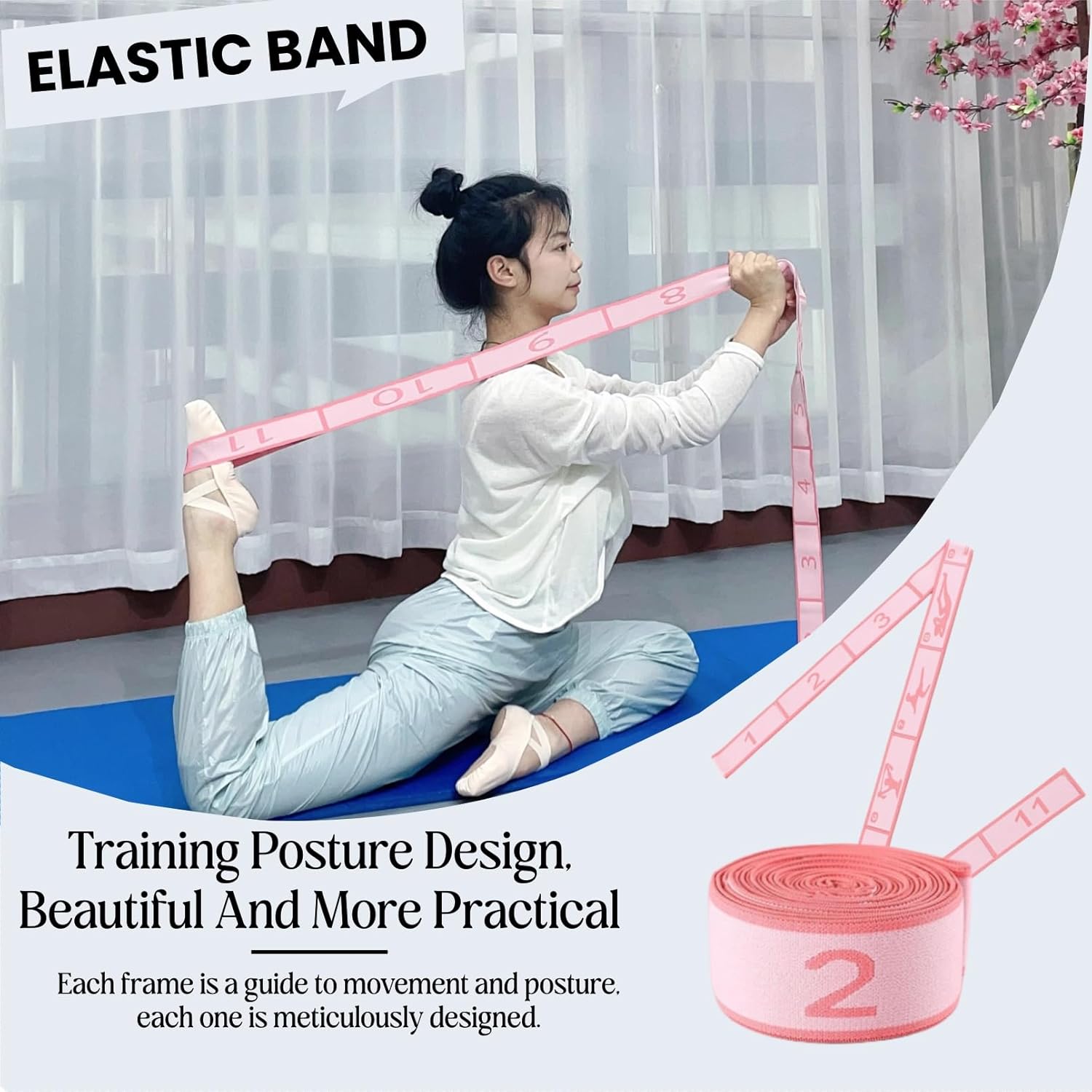 Multi-Loop Stretch Band - Yoga, Pilates, Ballet, and Physical Therapy Stretching Strap for Flexibility, Leg Stretching, and Exercise - Durable Stretching Equipment for Dance and Fitness - Image 2