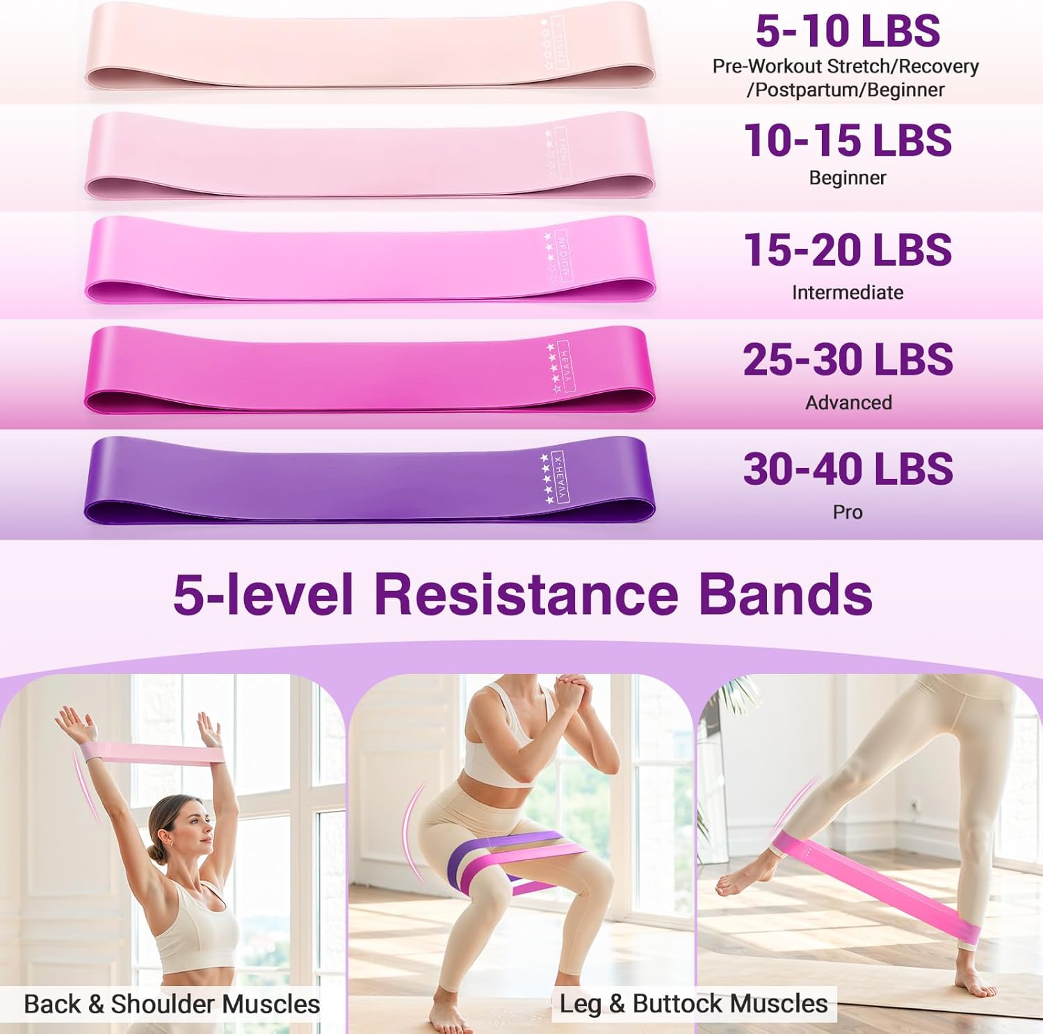 Rhino Valley Home Pilates Kit for Women, Pilates Workouts Set, Pilate Equipment with Circle Ring and Ball, Resistance Bands,Guide, Yoga Fitness Essentials Full Body Exercise Home Kit for Beginners - Image 4