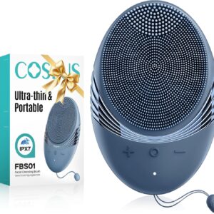 COSLUS FBS01 Facial Cleansing Brush Face Scrubber: Portable Silicone Waterproof Rechargeable Face Wash Brush, 5 Cleansing Modes, Electric Deep Cleaning for Men & Women, Removing Blackhead Exfoliating