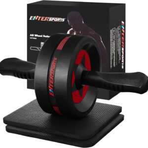 EnterSports Ab Roller Wheel for Abs Workout – Abdominal Exercise Equipment with 2 Knee Pads for Home Gym, Core Strength Training, Fitness Equipment for Men & Women